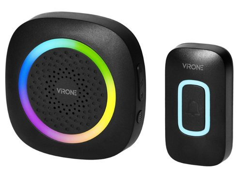 Foto van Draadloze deurbel set 300m zwart plug-in +RGB Draadloze deurbel set 300m zwart plug-in +RGB