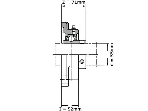 JTEKT - Koyo Lagerblok Vierkant UCF311 J (55mm)