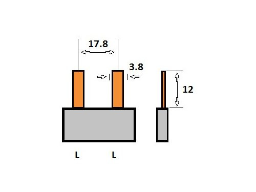 Kamrail 1 fase 2pol. 17,8mm grijs