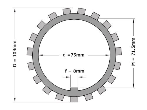 IBB Borgring MB15 RVS (15x26x12mm)
