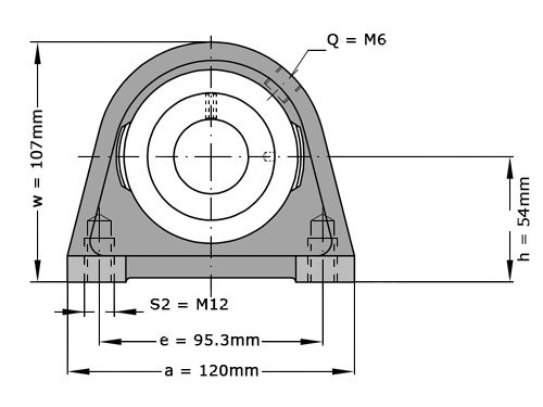 INA Lagerblok Staand RSHE45 (45mm)