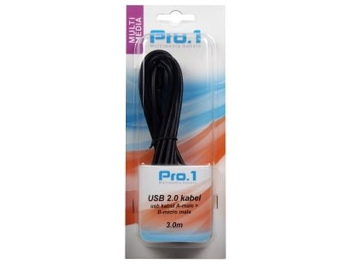 USB kabel A-male -> B-micro male 3m