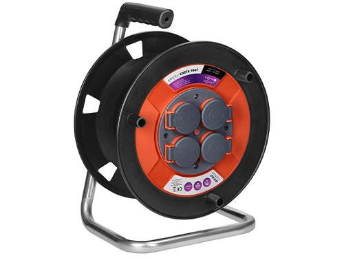 Kabelhaspel leeg rood/zwart