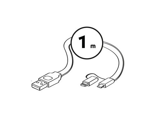 USB 2-in-1 laadkabel 1m zwart | Micro usb en Lightning