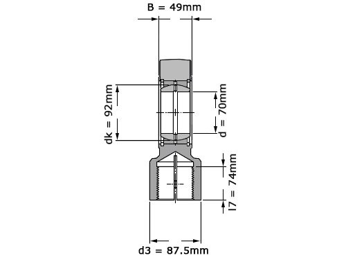Foto van SKF Stangkop SIR70 ES (70x156.5x49mm) SKF Stangkop SIR70 ES (70x156.5x49mm)