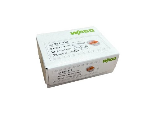 Foto van Lasklem hersluitbaar 2-voudig 0,2-4qmm doos(100) Lasklem hersluitbaar 2-voudig 0,2-4qmm doos(100)