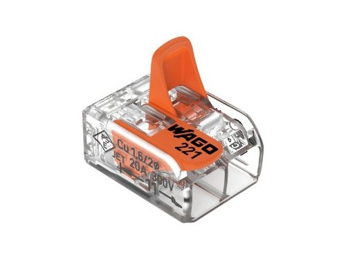 Foto van Lasklem hersluitbaar 2-voudig 0,2-4qmm doos(100) Lasklem hersluitbaar 2-voudig 0,2-4qmm doos(100)