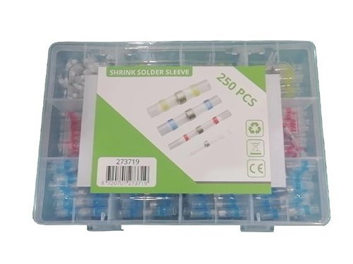 Krimpkous soldeer connector 0.25-6mm set 250 delig