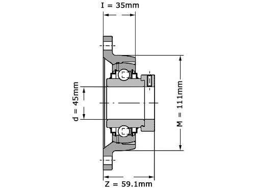 Foto van INA Lagerblok Ovaal RCJT45 (45mm) INA Lagerblok Ovaal RCJT45 (45mm)