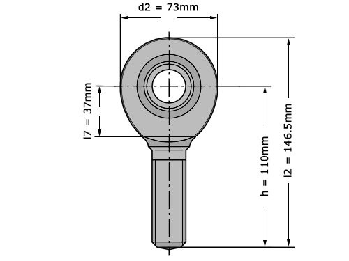 Foto van IBB Stangkop GAL 30 UK (30x73x22mm) IBB Stangkop GAL 30 UK (30x73x22mm)