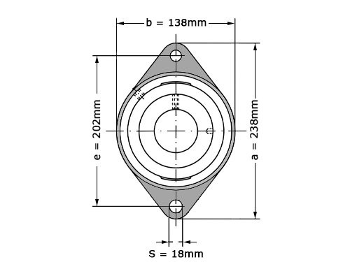 Foto van INA Lagerblok Ovaal RCJT60 N (60mm) INA Lagerblok Ovaal RCJT60 N (60mm)