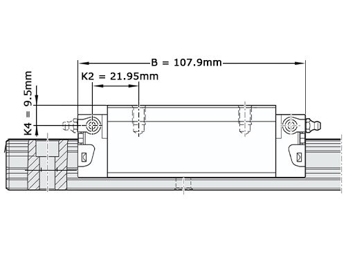 Bosch Rexroth Kogelwagen Koolstofstaal KWD-025-SLH-C1-N-1 Zonder Kogelketting