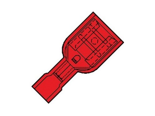 Kabelschoen vlaksteker female iso rood 6.3x0.8mm