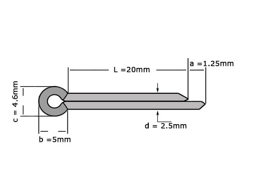 Splitpen DIN 94 2.5x20mm Verzinkt