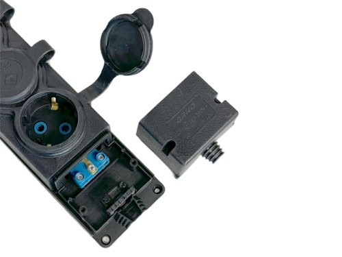 SWD Tafelcontactdoos PROF zwart IP44 4V met kleppen