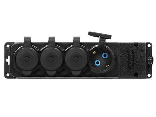 SWD Tafelcontactdoos PROF zwart IP44 4V met kleppen