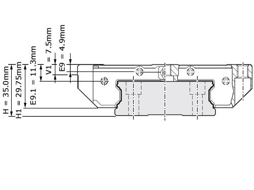 Bosch Rexroth Kogelwagen Koolstofstaal KWD-025-BNS-C1-H-1 Met Kogelketting