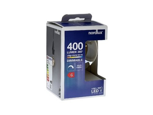 Nordlux LED Globe G95 E27 4,9-35W 2200K filament spiraal gold dimbaar