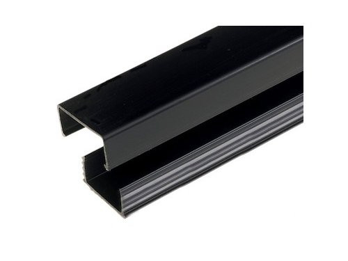 Foto van Leidinglijst 20x10mm ZWART hoogte verstelbaar 5x2m + tape Leidinglijst 20x10mm ZWART hoogte verstelbaar 5x2m + tape