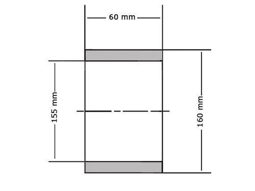 Glijlager PAP15560 P14 Gerold Staal / PTFE (155x160x60mm)