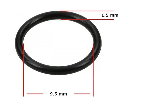 O-Ring 9.5x1.5mm Siliconen