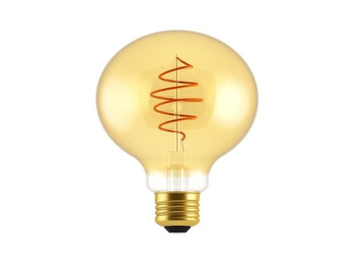 Foto van Nordlux LED Globe G125 E27 4,9-35W 2200K filament spiraal gold dimbaar Nordlux LED Globe G125 E27 4,9-35W 2200K filament spiraal gold dimbaar