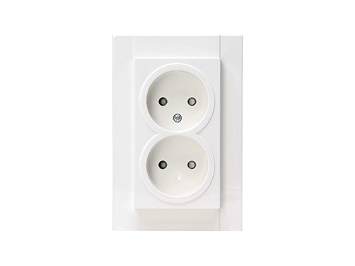 Foto van Kopp HK07 WIT inbouw stopcontact wcd dubbel Kopp HK07 WIT inbouw stopcontact wcd dubbel