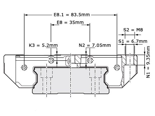 Bosch Rexroth Kogelwagen Koolstofstaal KWD-025-BNS-C1-P-1 Met Kogelketting