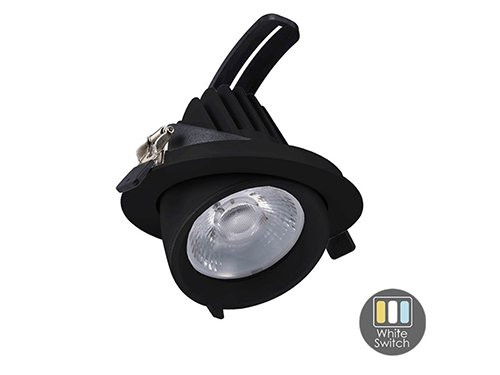 Foto van LED downlighter zwart 30W banaan model 60gr. Tri-White LED downlighter zwart 30W banaan model 60gr. Tri-White