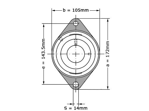 Foto van INA Lagerblok Ovaal RCJTY40 N (40mm) INA Lagerblok Ovaal RCJTY40 N (40mm)