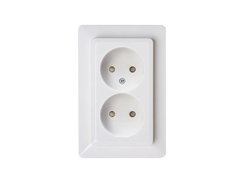 Foto van Kopp HK02 arctic wit inbouw stopcontact wcd dubbel Kopp HK02 arctic wit inbouw stopcontact wcd dubbel
