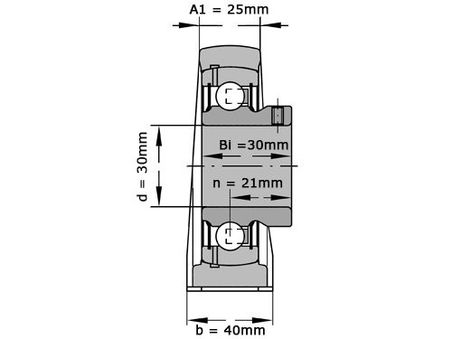 INA Lagerblok Staand PASEY30 N (30mm)