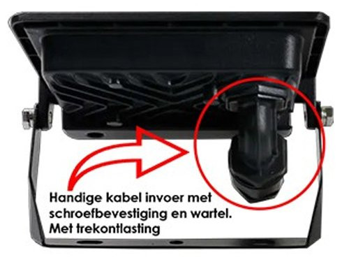 V-TAC LED Bouwlamp 10W 6500K zwart + kabelinvoer