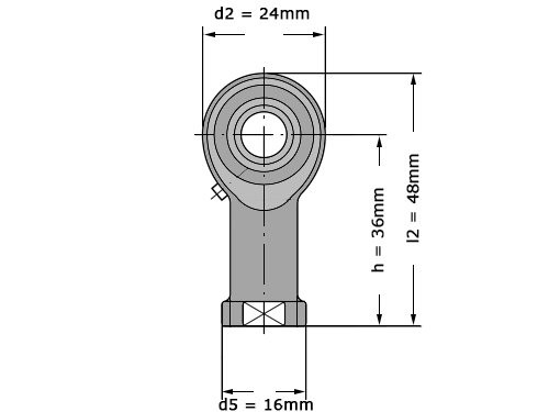 INA Stangkop GIKL 8 PB (8x24x12mm)