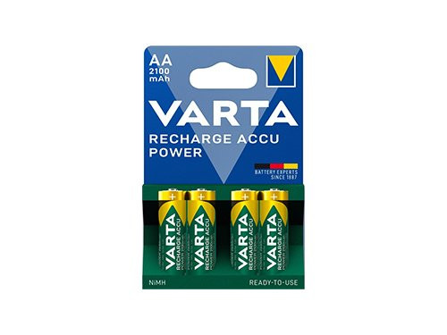 Foto van Varta NiMH oplaadbare batterij AA 2100mA blister(4) Varta NiMH oplaadbare batterij AA 2100mA blister(4)