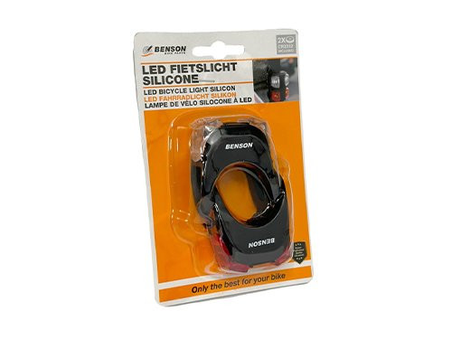 Foto van LED fietslampset 2 delig silicone rood/wit LED fietslampset 2 delig silicone rood/wit