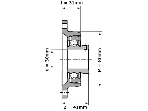 Foto van INA Lagerblok Ovaal PCJTY30 N (30mm) INA Lagerblok Ovaal PCJTY30 N (30mm)