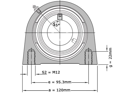 SKF Lagerblok Staand SYF45 TF (45mm)