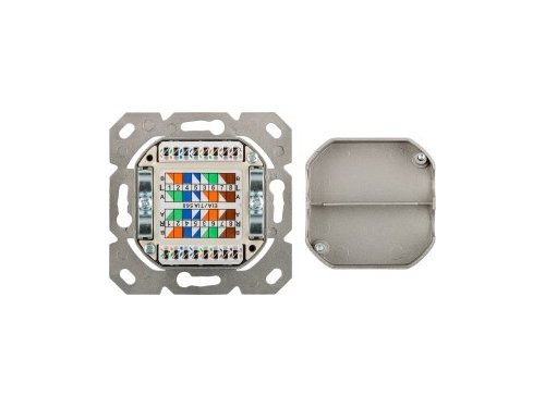 Inbouw - Opbouw unit UTP CAT6 RJ45 dubbel