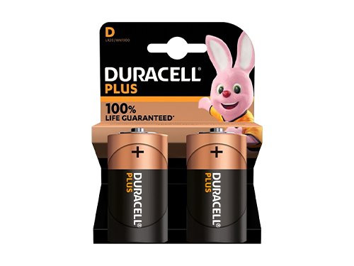 Foto van Duracell Plus 100% batterij D blister(2) Duracell Plus 100% batterij D blister(2)