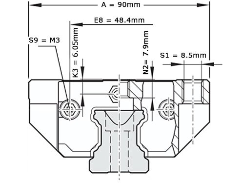 Foto van Bosch Rexroth Kogelwagen Koolstofstaal KWD-030-FNS-C1-P-1 Zonder Kogelketting Bosch Rexroth Kogelwagen Koolstofstaal KWD-030-FNS-C1-P-1 Zonder Kogelketting