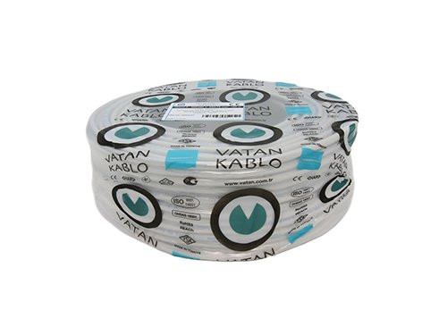 Kabel H03VV-F VMVS rond 2x0,75qmm wit 100 Meter