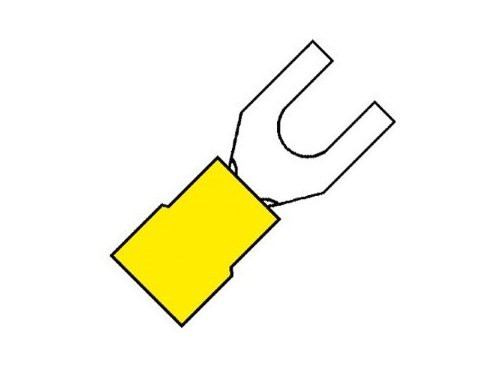 Kabelschoen vork geel 6.4mm