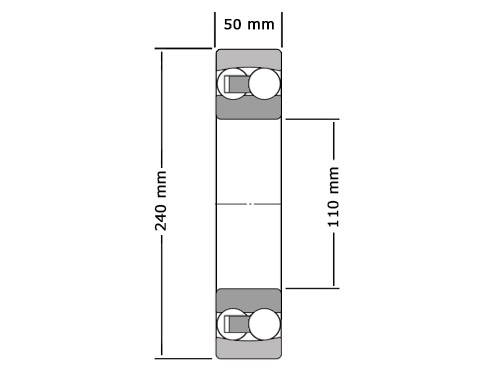 NKE Kogellager Zelfinstellend 1322 Cilindrisch M (110x240x50mm)