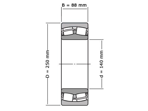 Timken Tonlager Zelfinstellend 23228 EJ W33 (140x250x88mm)