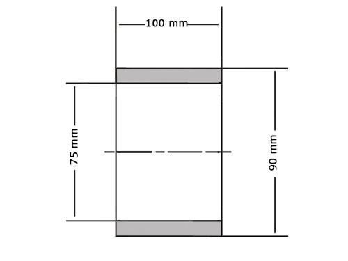 Glijlager Sinterbrons BP25 75x90x100mm