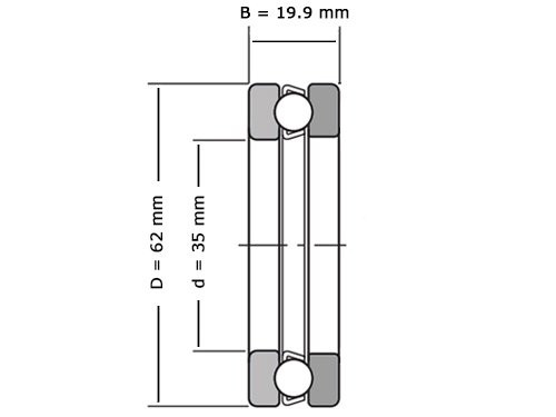 NKE Kogeltaatslager 53207 (35x62x19.9mm)