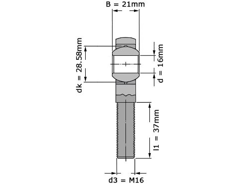 Foto van SKF Stangkop SAKAC16 M (16x43x21mm) SKF Stangkop SAKAC16 M (16x43x21mm)