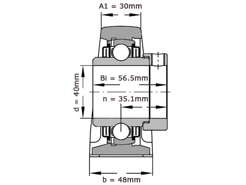 INA Lagerblok Staand LASE40 XL N (40mm)