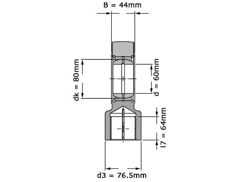 SKF Stangkop SIR60 ES (60x132x44mm)